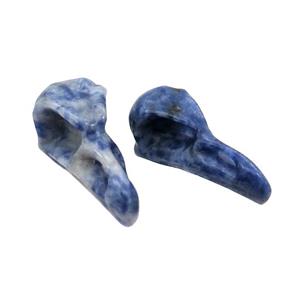 Blue Sodalite Raven Pendant Undrilled, approx 15-30mm [GM19634]