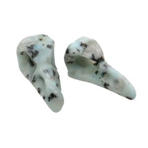 Kiwi Jasper Raven Pendant Undrilled Charm, approx 15-30mm [GM19636]