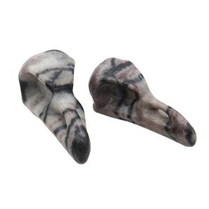 Black Silk Jasper Raven Pendant Undrilled, approx 15-30mm [GM19637]