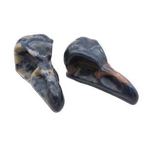 Blue Sodalite Raven Pendant Undrilled, approx 15-30mm [GM19638]