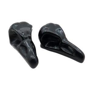Black Agate Raven Pendant Undrilled, approx 15-30mm [GM19641]