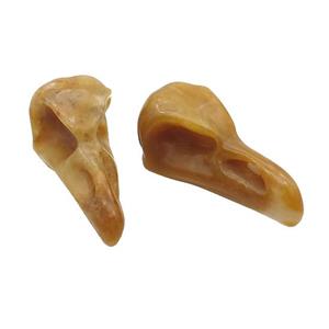 Yellow Jade Raven Pendant Undrilled, approx 15-30mm [GM19645]