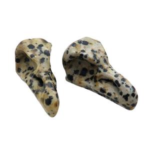 Black Dalmatian Jasper Raven Pendant Undrilled, approx 15-30mm [GM19646]