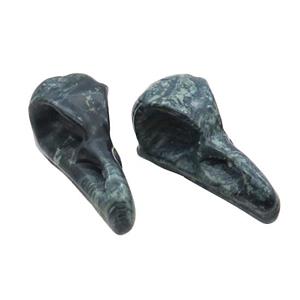 Green Kambaba Jasper Raven Pendant Undrilled, approx 15-30mm [GM19647]