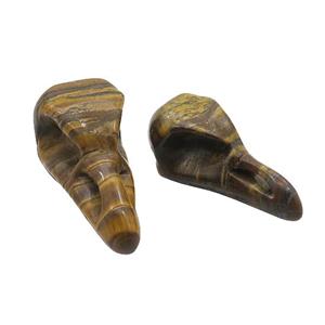 Tiger Eye Stone Raven Pendant Undrilled, approx 15-30mm [GM19648]