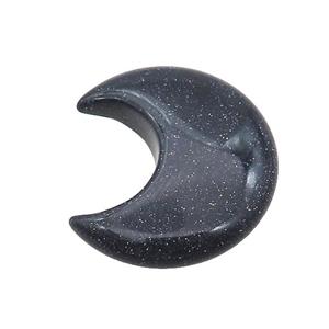 Blue Sandstone Moon Pendant Undrilled Nohole, approx 28-30mm [GM19652]