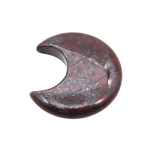 Poppy Jasper Moon Pendant Undrilled, approx 28-30mm [GM19654]