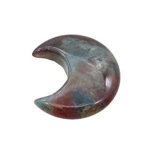 Indian Agate Moon Pendant Undrilled, approx 28-30mm [GM19657]