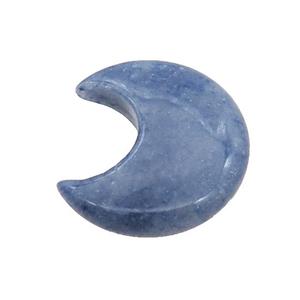 Blue Aventurine Moon Pendant Undrilled, approx 28-30mm [GM19659]