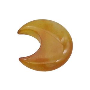 Red Carnelian Agate Moon Pendant Undrilled Dye, approx 28-30mm [GM19662]