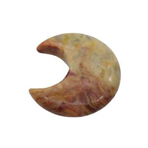 Natural Yellow Crazy Agate Moon Pendant Undrilled, approx 28-30mm [GM19668]