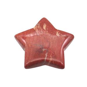 Red Jasper Star Pendant Undrilled Nohole, approx 30mm [GM19678]