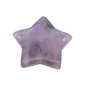 Purple Amehtyst Star Pendant Undrilled, approx 30mm [GM19683]