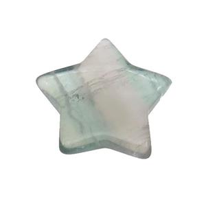 Green Fluorite Star Pendant Undrilled, approx 30mm [GM19686]