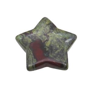 Dragon Bloodstone Star Pendant Undrilled, approx 30mm [GM19689]