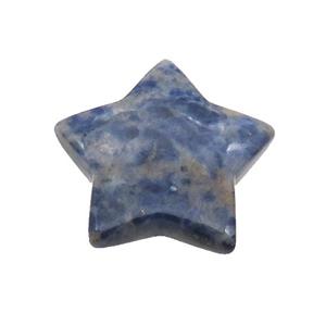 Blue Dalmatian Jasper Star Pendant Undrilled, approx 30mm [GM19691]