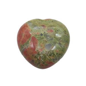 Unakite Heart Pendant Undrilled, approx 30mm [GM19707]