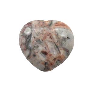 Crazy Agate Heart Pendant Undrilled, approx 30mm [GM19710]
