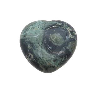 Green Kambaba Jasper Heart Pendant Undrilled, approx 30mm [GM19714]