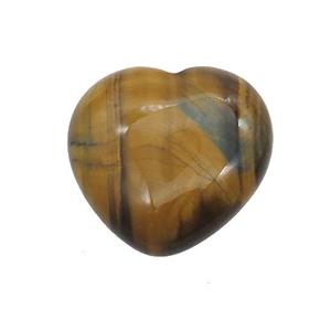 Tiger Eye Stone Heart Pendant Undrilled, approx 30mm [GM19715]