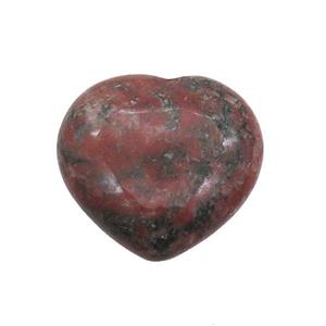 Red Sesame Jasper Heart Pendant Undrilled, approx 30mm [GM19716]