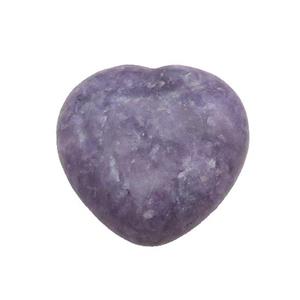 Purple Lepidolite Heart Pendant Undrilled, approx 30mm [GM19718]