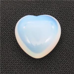 White Opalite Heart Pendant Undrilled, approx 30mm [GM19722]