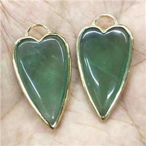 Green Fluorite Arrowhead Pendant Gold Plated, approx 18-35mm [GM19732]