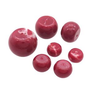 Red Coral Beads Rondelle Half Drilled, approx 10x14mm [GM19737-10X14MM]