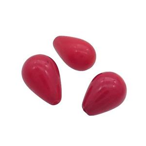 Red Coral Beads Teardrop Half Drilled, approx 8-12mm [GM19739]