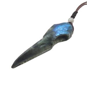 Natural Labradorite Necklace Ravenmouth, approx 20-75mm [GM19758]