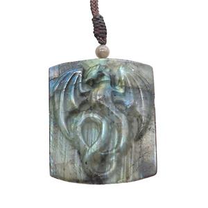 Natural Labradorite Necklace Dragon, approx 40-50mm [GM19762]