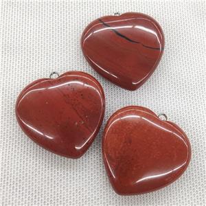 Natural Red Jasper Heart Pendant, approx 40mm [GM19780]