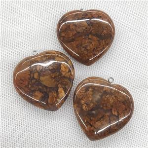 Natural Hematoid Agate Heart Pendant, approx 40mm [GM19782]