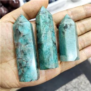 Teal Amazonite Tower Undrilled Treated, approx 20-90mm [GM19787]