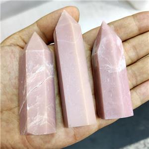 Pink Rhodonite Tower Undrilled Treated, approx 20-90mm [GM19803]