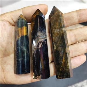Iron Tiger Eye Stone Tower Undrilled, approx 20-90mm [GM19804]