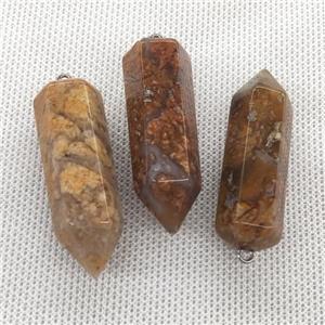 Natural Brown Cherry Agate Bullet Sakura Pendant, approx 15-45mm [GM19818]