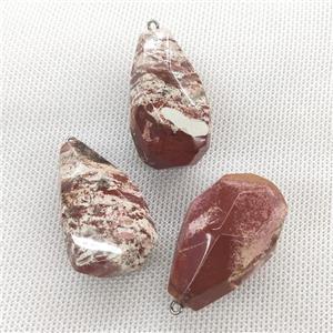 Natural Red Jasper Pendant Freeform Faceted, approx 20-40mm [GM19873]