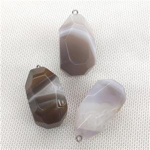Natural Agate Pendant Freeform Faceted, approx 20-40mm [GM19874]