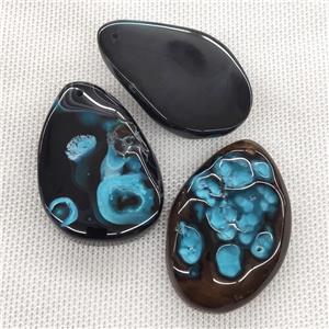 Natural Agate Teardrop Pendant Dye Turqblue, approx 20-50mm [GM19892]