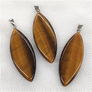 Natural Tiger Eye Sonte Leaf Pendant, approx 20-50mm [GM19913]