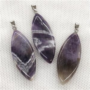 Natural Dogtooth Amethyst Leaf Pendant Purple, approx 20-50mm [GM19914]