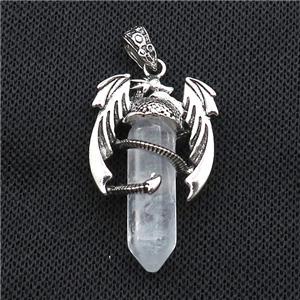 Alloy Dragon Pendant Pave Crystal Quartz Antique Silver, approx 10mm, 25-40mm [GM19984]