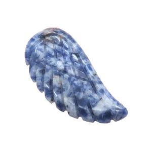 Blue Dalmatian Jasper Pendant Angel Wings Spot, approx 17-35mm [GM20029-L]