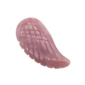 Pink Chinese Rhodonite Angel Wings Pendant, approx 17-35mm [GM20046-L]