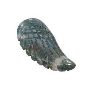 Natural Moss Agate Angel Wings Pendant Green, approx 17-35mm [GM20048-L]
