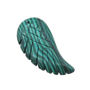 Synthetic Malachite Angel Wings Pendant Green, approx 15-30mm [GM20056-S]