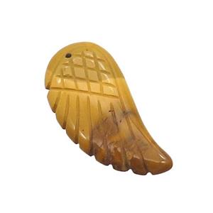 Golden Tiger Eye Stone Angel Wings Pendant, approx 17-35mm [GM20057-L]