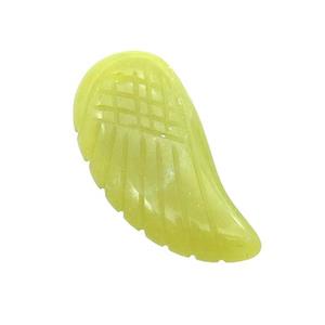 Lemon Jade Angel Wings Pendant Olive, approx 15-30mm [GM20058-S]